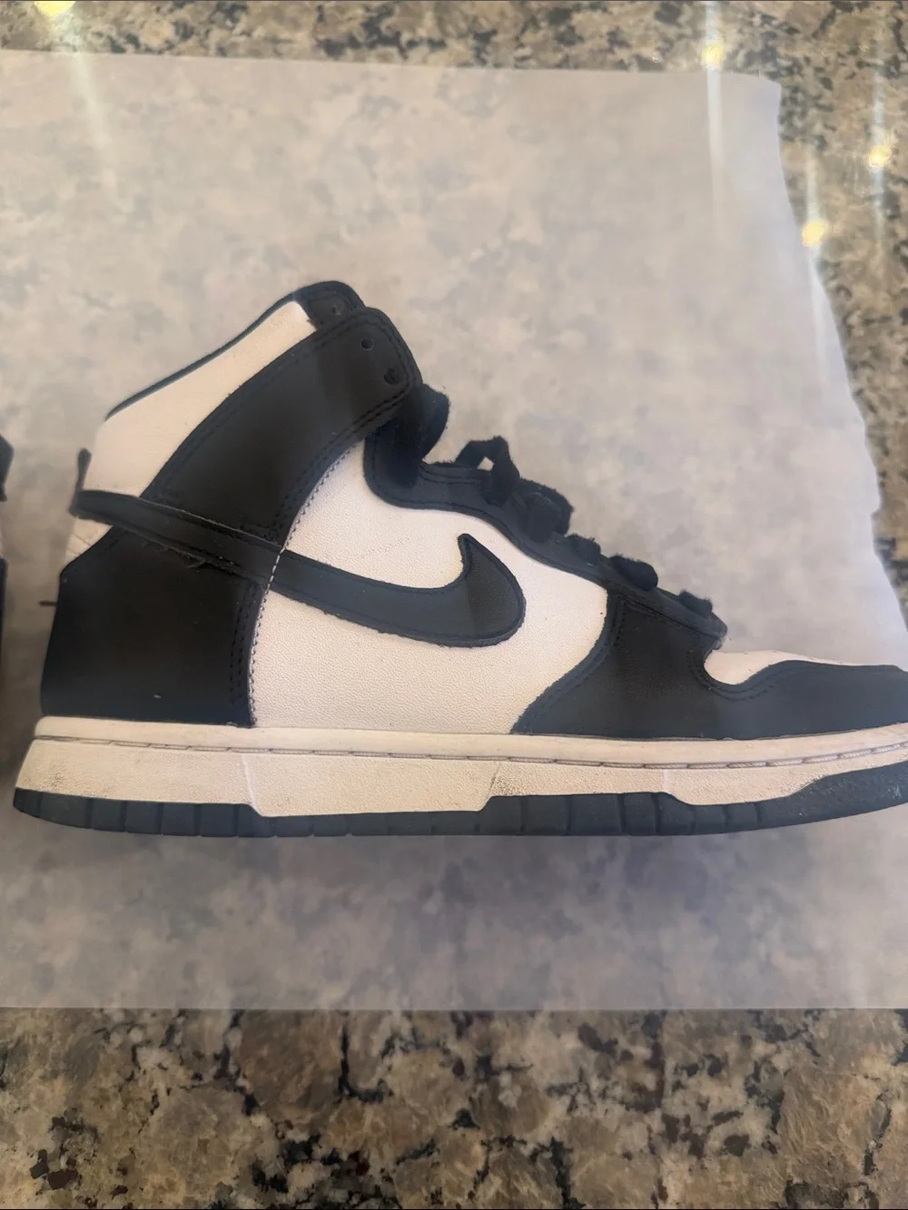 Nike  Black and White Mid-Top Sneakers